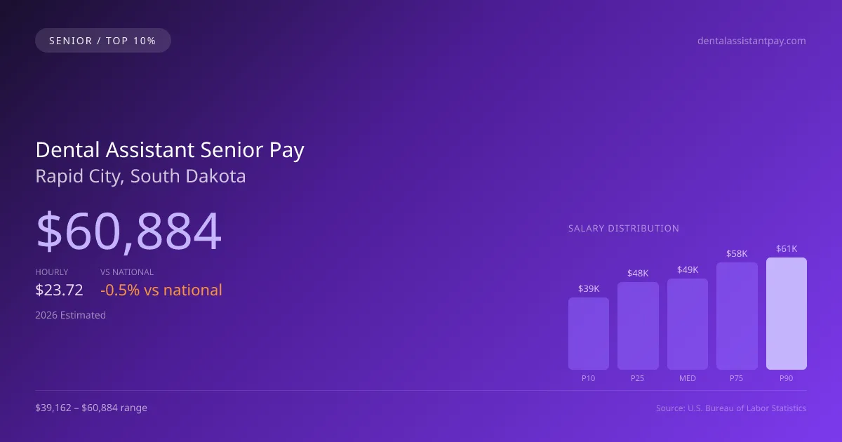 Dental Assistant Senior Salary in Rapid City, SD — 2026 est., based on 2025 BLS